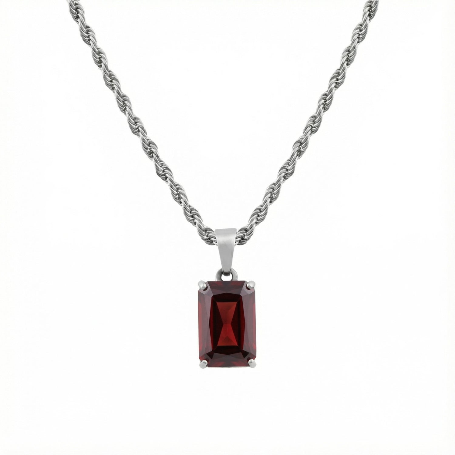 BIRTHSTONE PENDANT | JANUARY | GARNET | 925 STERLING SILVER