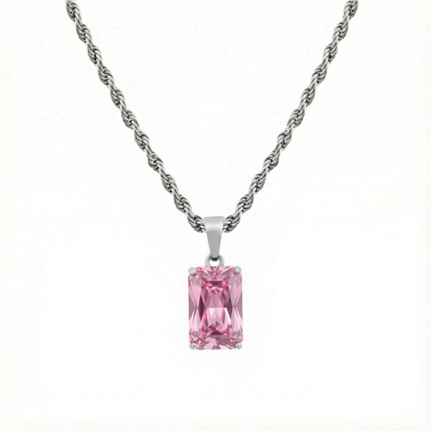 BIRTHSTONE PENDANT | OCTOBER | ROSE | 925 STERLING SILVER