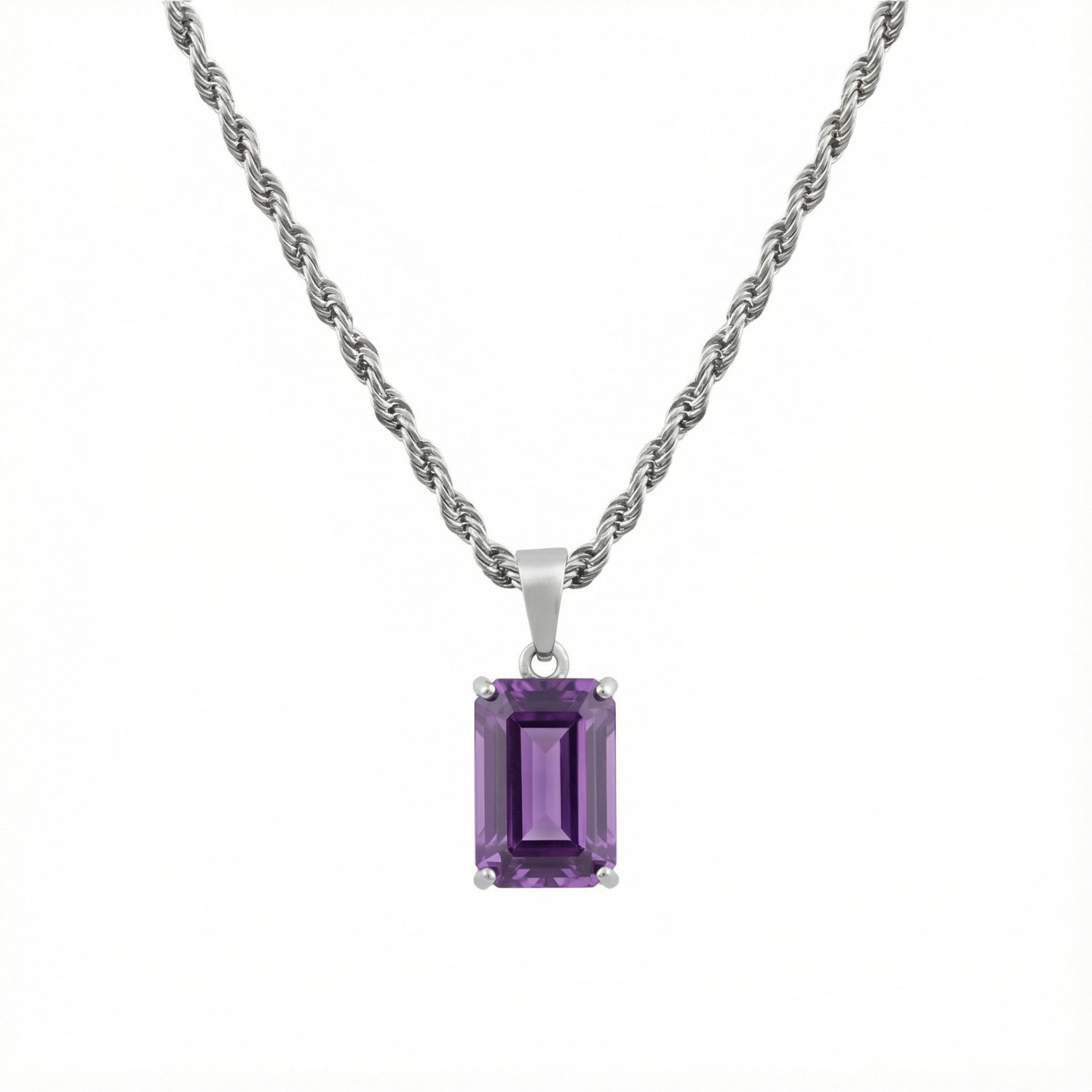 BIRTHSTONE PENDANT | FEBRUARY | AMETHYST | 925 STERLING SILVER