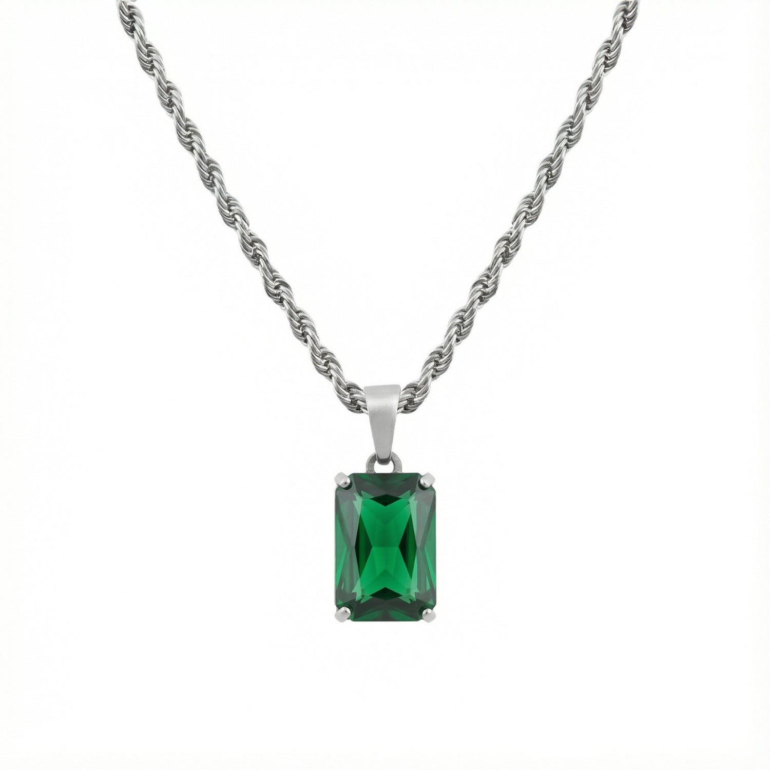 BIRTHSTONE PENDANT | MAY | EMERALD | 925 STERLING SILVER
