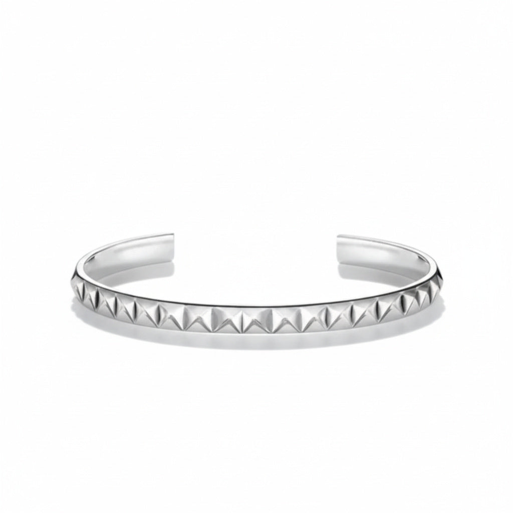 925 Sterling Silver 6mm Pyramid Cuff | Riley Collection