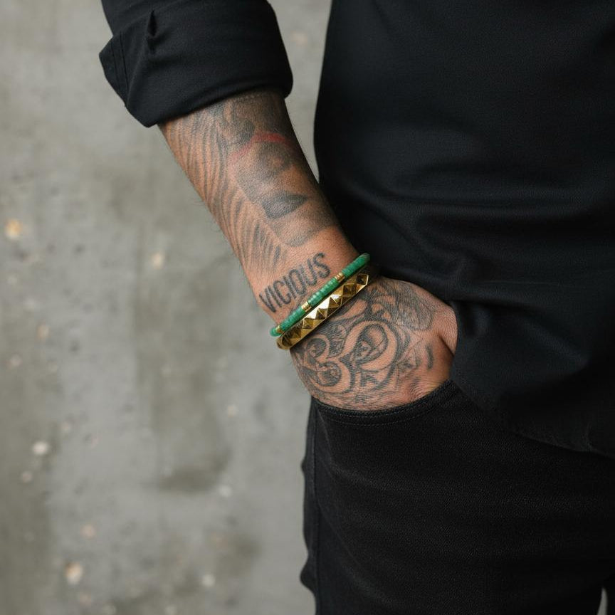 Emerald 4mm Heishi Bead Bracelet | Gold Plated | NAIA COLLECTION