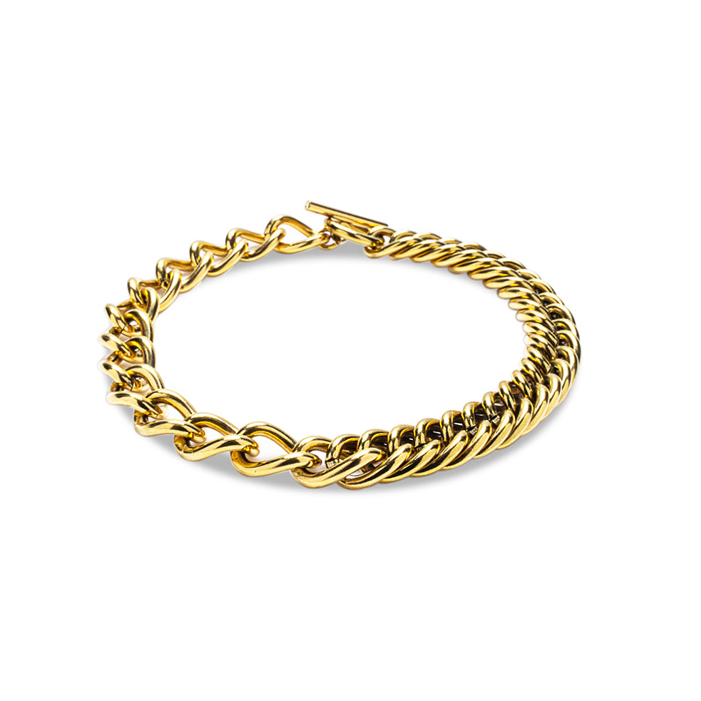 FIFTY SPACES CUBAN CHAIN LINK BRACELET - GOLD | Riley COLLECTION