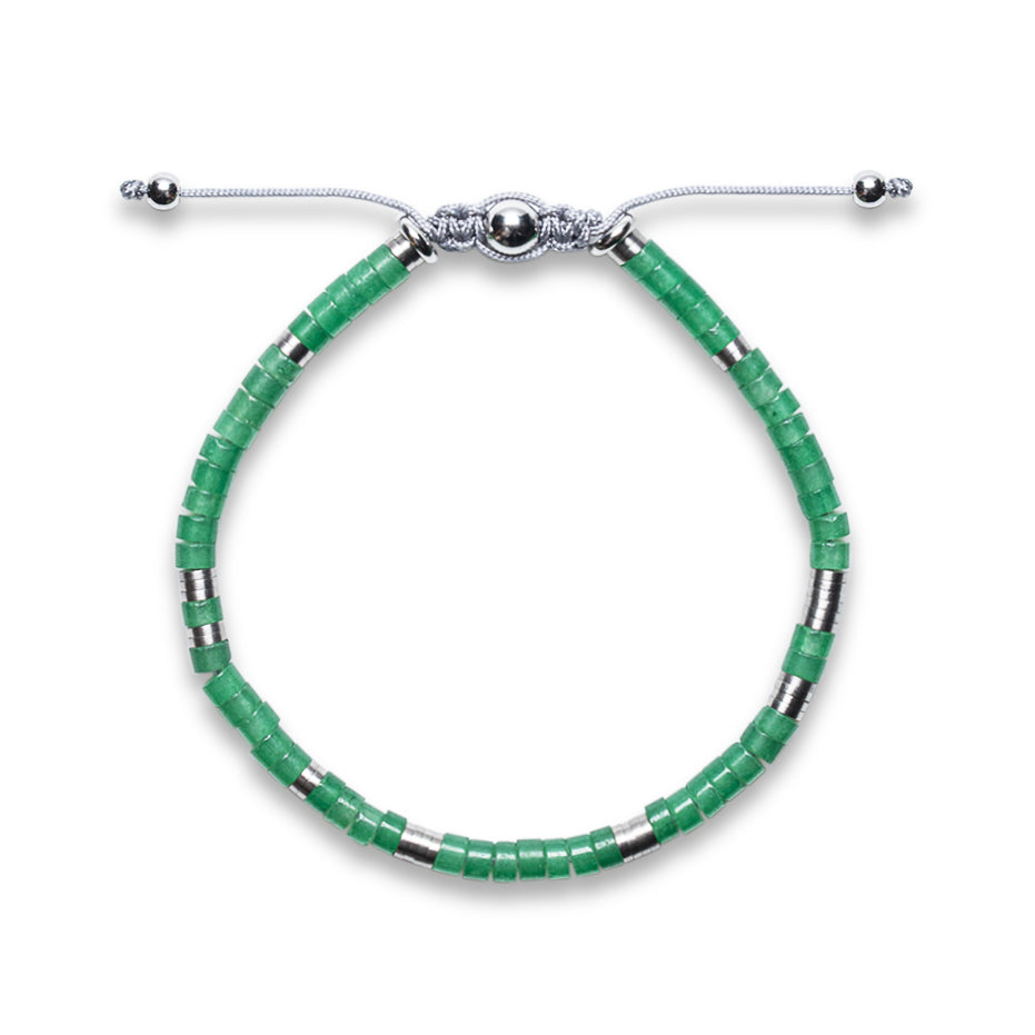 Emerald 4mm Heishi Bead Bracelet - 925 Sterling Silver | Shadae Collection