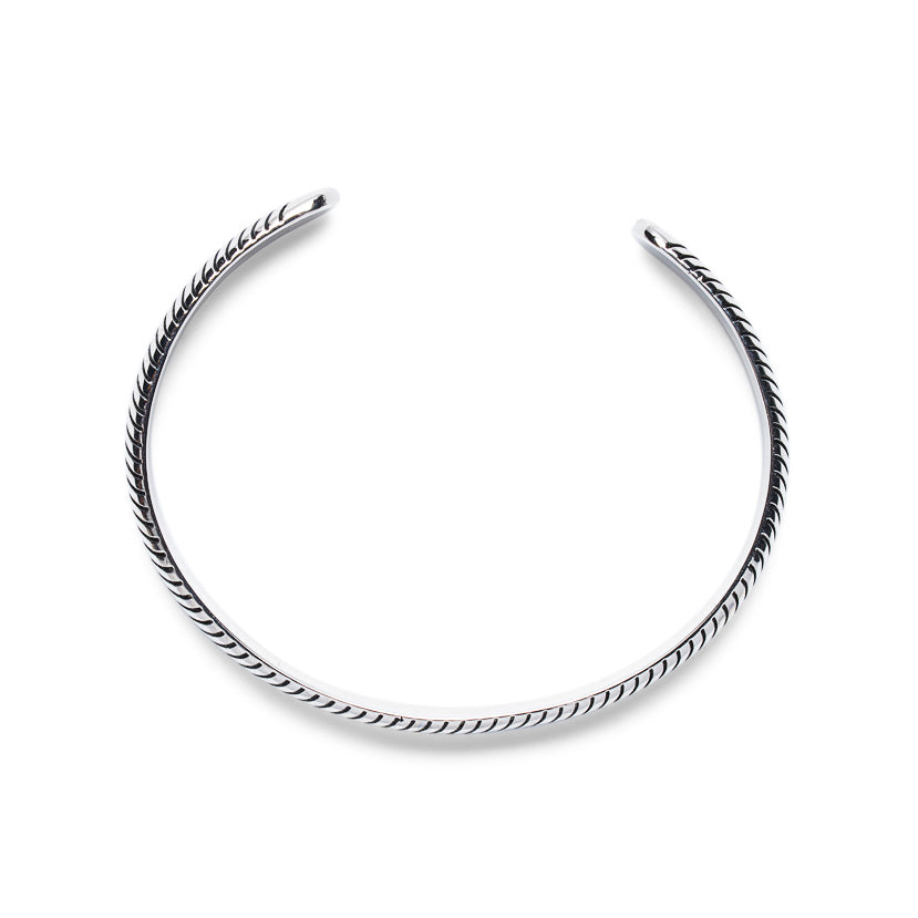 925 Sterling Silver 8mm Rounded Herringbone Cuff | Riley Collection