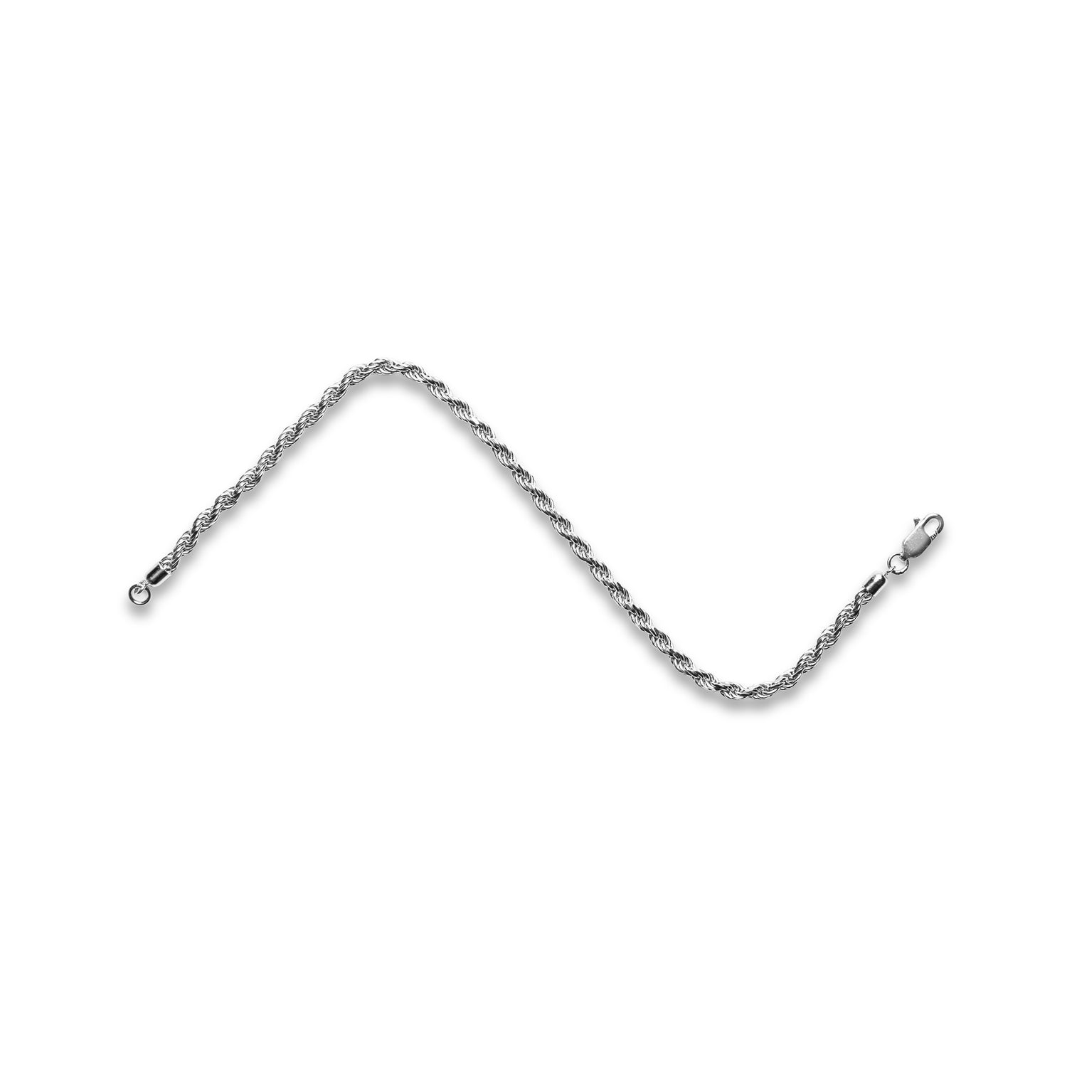 925 Sterling Silver 3mm Rope Chain Bracelet | Riley Collection