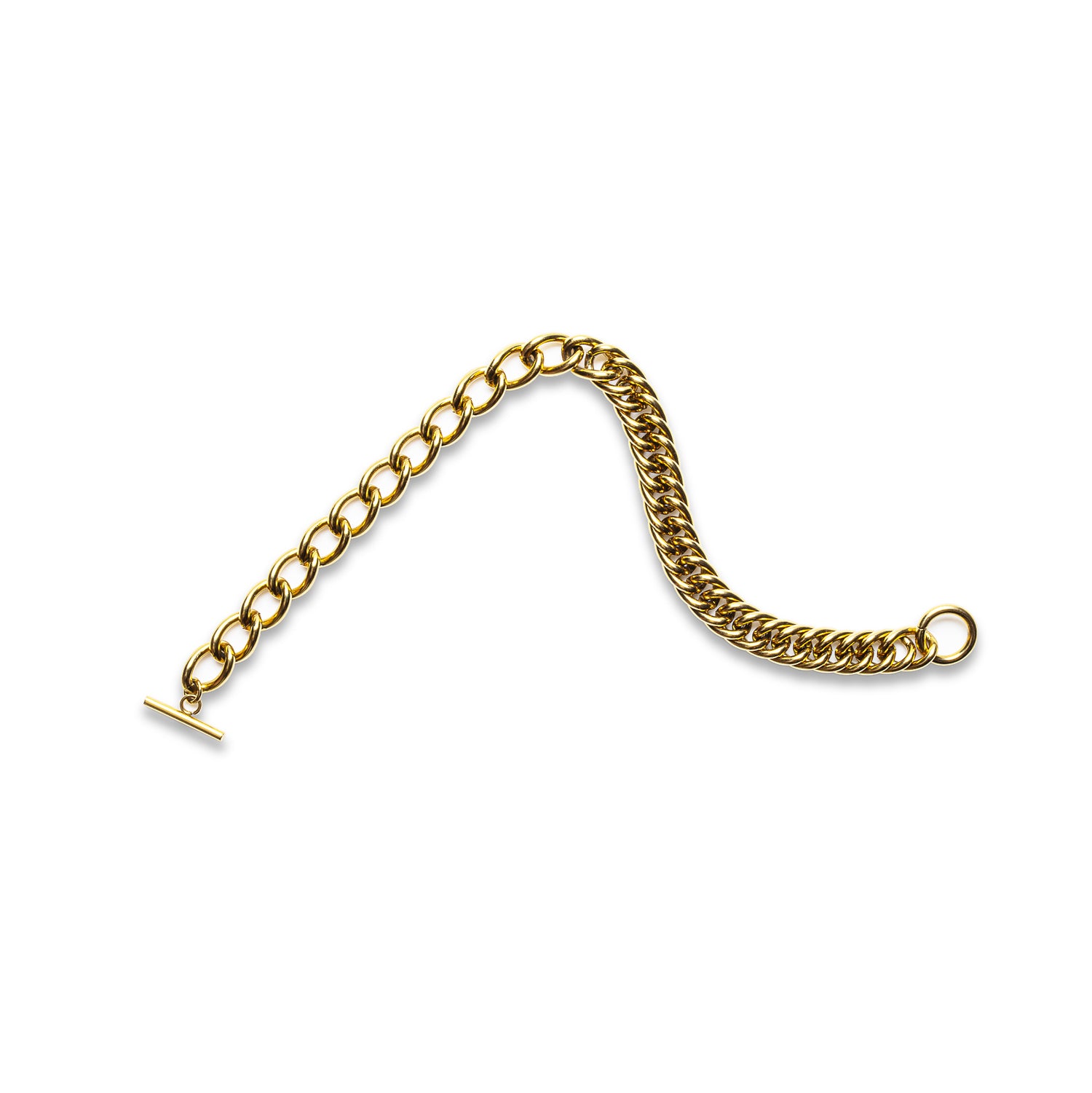 FIFTY SPACES CUBAN CHAIN LINK BRACELET - GOLD | Riley COLLECTION