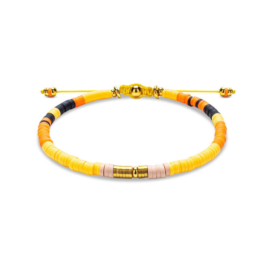 Black, Orange & Yellow Ecuadorian Clay Discs - Gold Plates | Shadae Collection