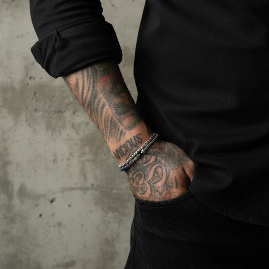 RAINBOW GEMSTONES & 925 STERLING SILVER DISC BRACELET | NAIA COLLECTION