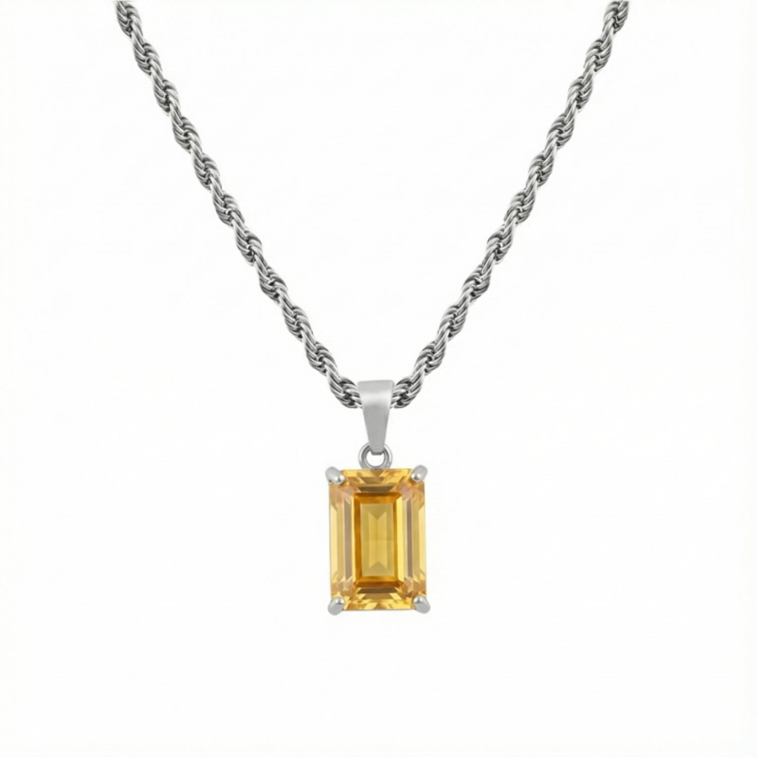 BIRTHSTONE PENDANT  |  NOVEMBER  |  YELLOW TOPAZ  |  925 STERLING SILVER