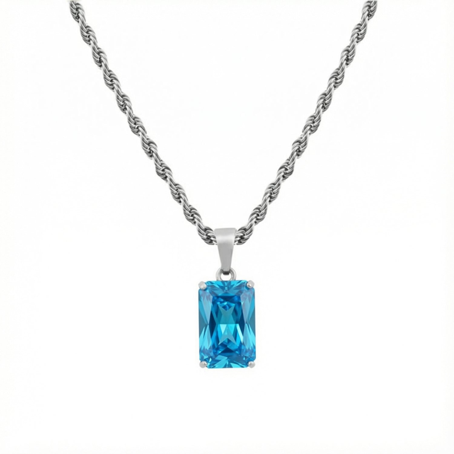 BIRTHSTONE PENDANT  |  DECEMER  |   BLUE TOPAZ  |  925 STERLING SILVER