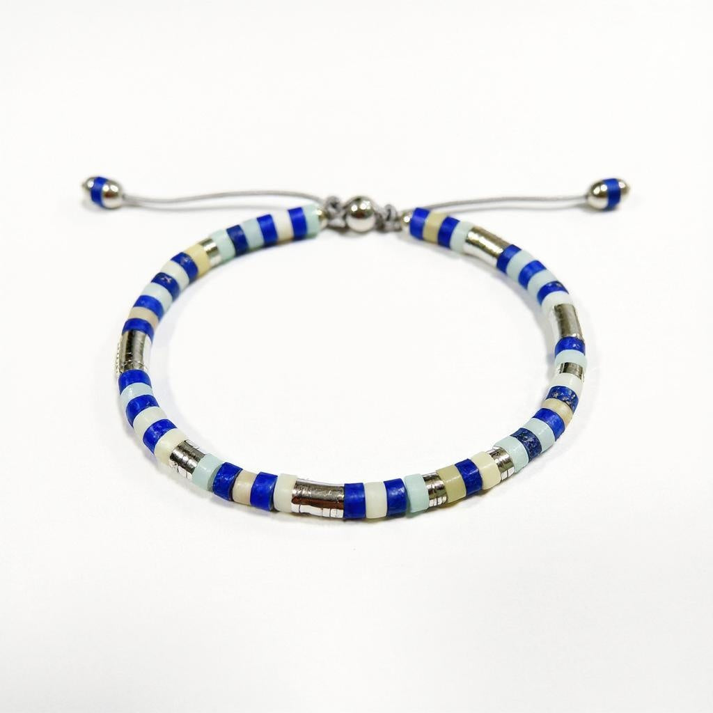 SANAA BRACELET  I  BLUE-WHITE  I  STERLING SILVER