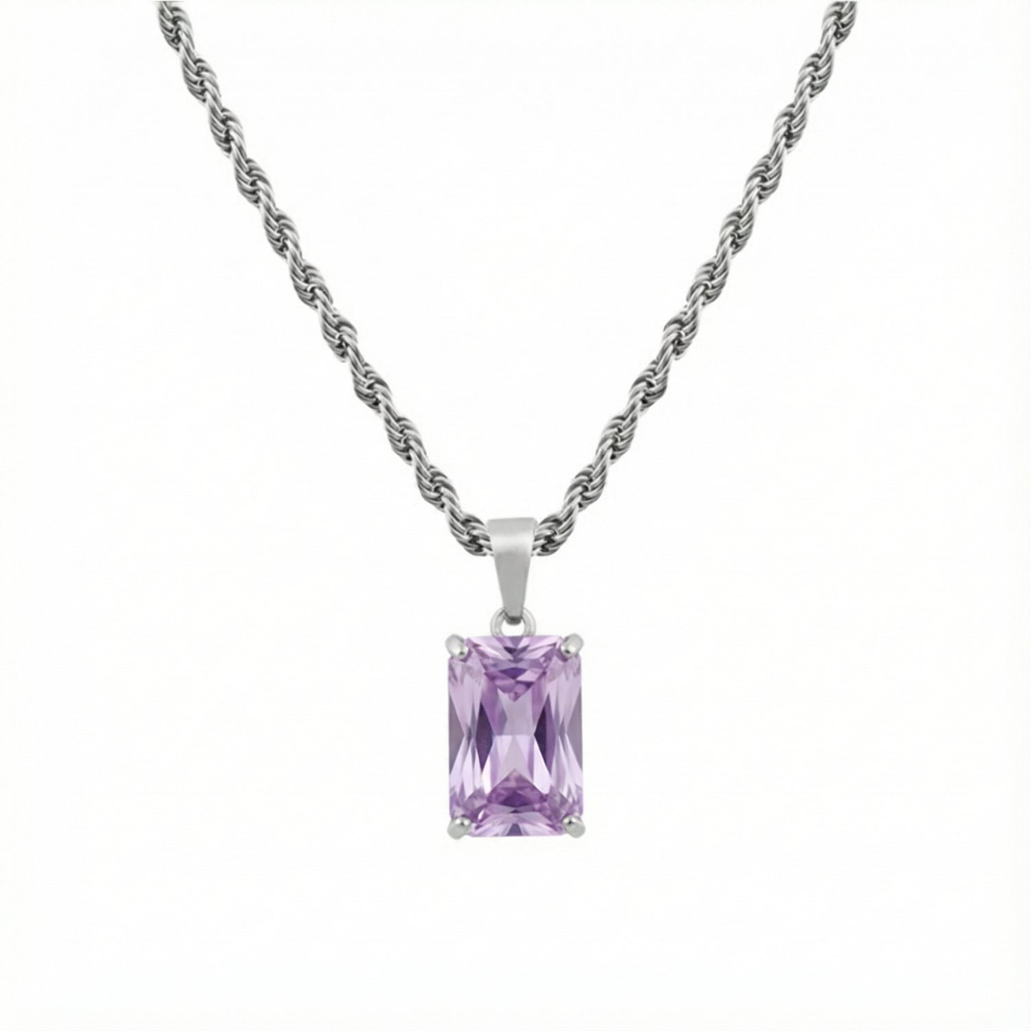 BIRTHSTONE PENDANT  |  JUNE  |  LIGHT AMETHYST  |  925 STERLING SILVER