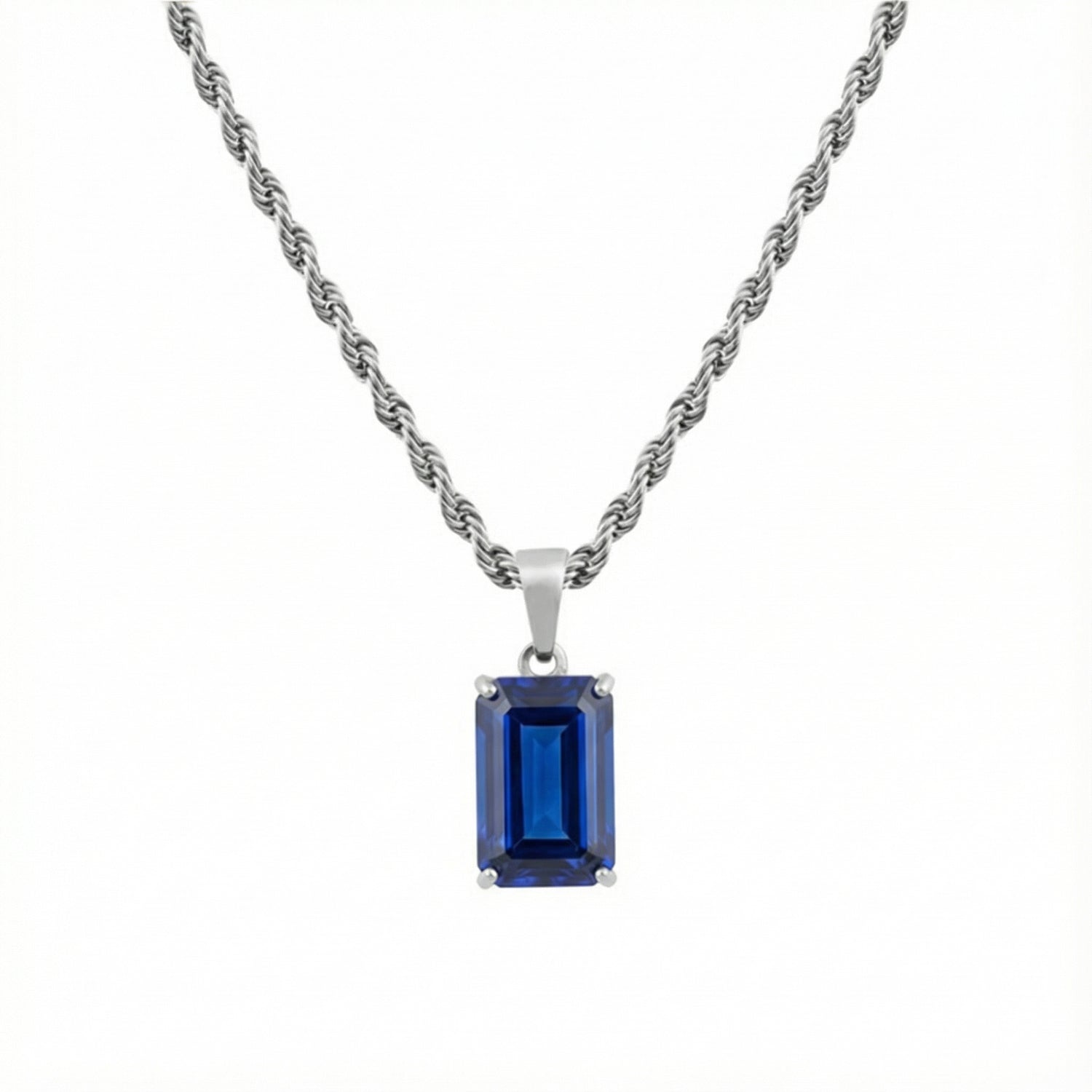 BIRTHSTONE PENDANT  |  SEPTEMBER  |  SAPPHIRE  |  925 STERLING SILVER