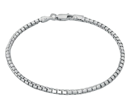 Silver bracelet on a white background
