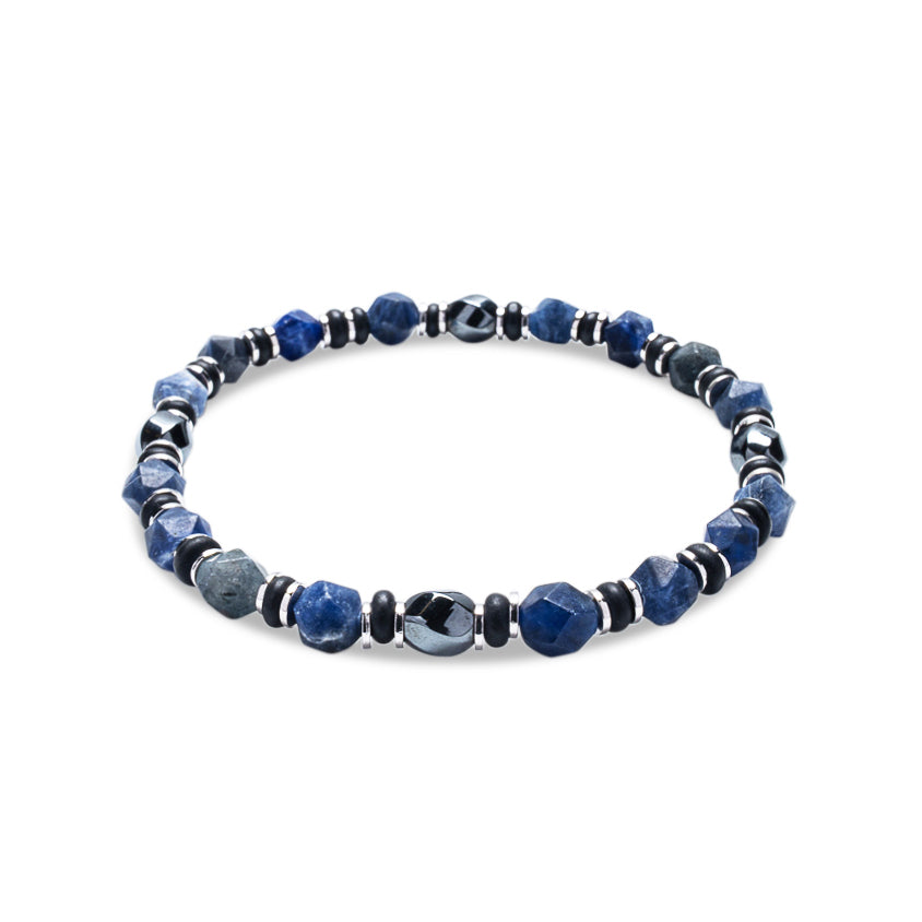 Lapis Lazuli & Black Onyx Bracelet - 925 Sterling Silver | Veda Collection