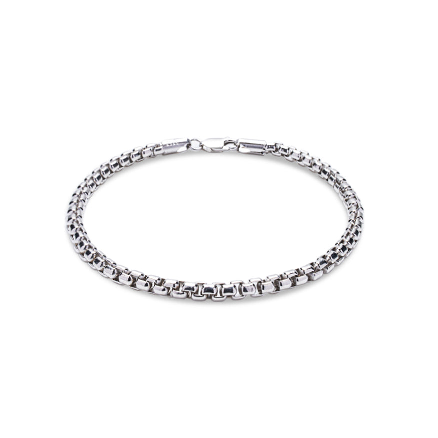 925 Sterling Silver 3.5mm Box Chain Bracelet  | RILEY Collection
