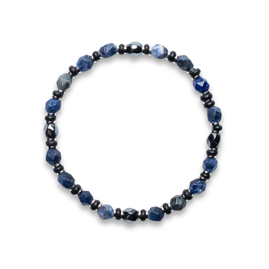 Lapis Lazuli & Black Onyx Bracelet - 925 Sterling Silver | Veda Collection