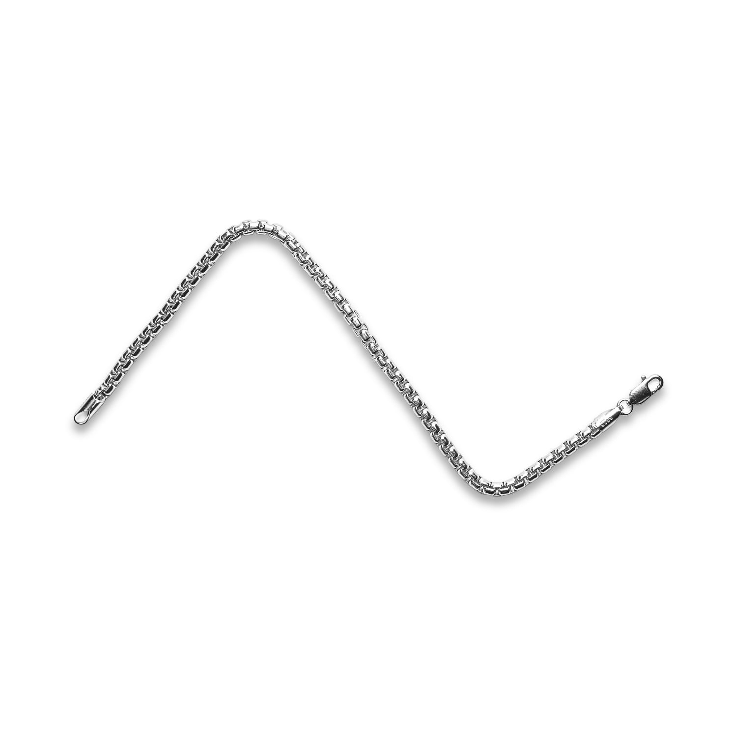 925 Sterling Silver 3.5mm Box Chain Bracelet  | RILEY Collection