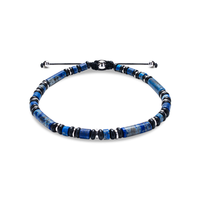 LAPIS LUZILI HEISHI BEAD BRACELET - 925 STERLING SILVER I Shadae COLLECTION