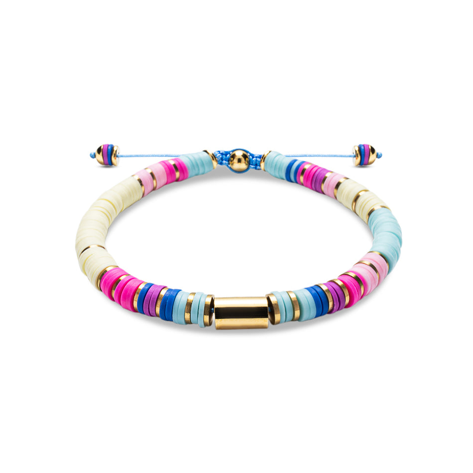 VICIOUS Ecuadorian Clay Disc Bracelet - Gold | Shadae Collection