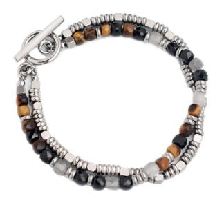 AMARU BRACELET  I  HEMATITE & ONYX  I  STERLING SILVER