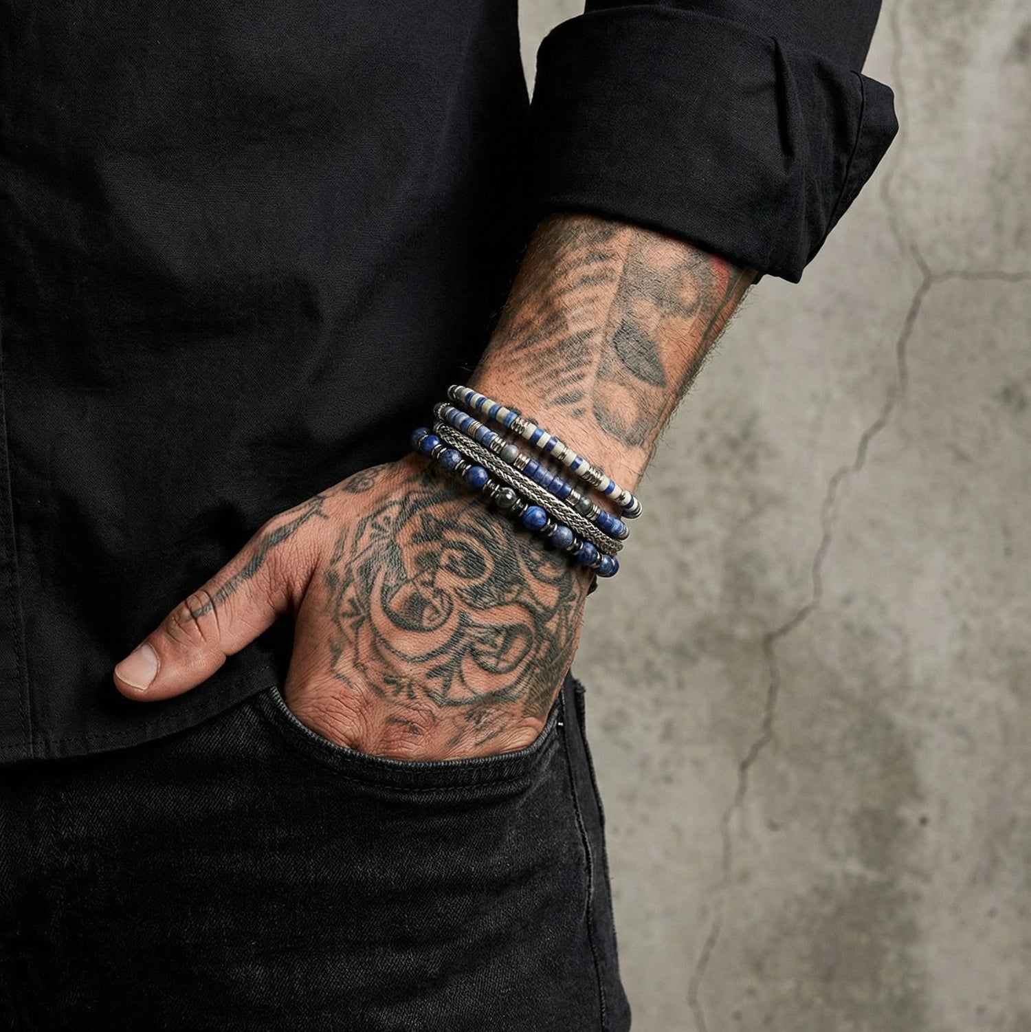 Santorini Serenity Stack  |  Curated 925 Sterling Silver & Heishi Bead Stack  |  4-Piece Set