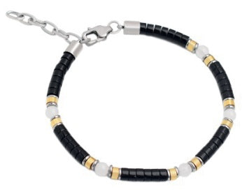 YAKU BRACELET  I  BLACK AGATE  I  STERLING SILVER